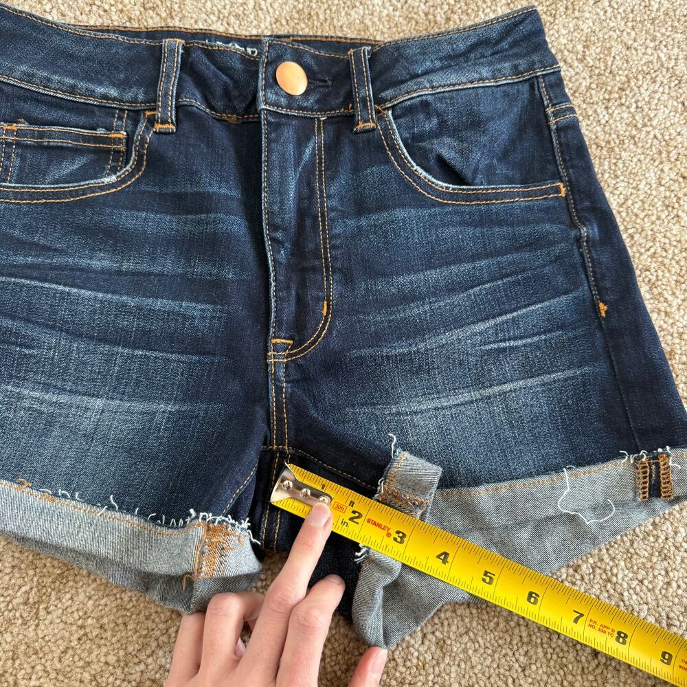 American Eagle Hi- Rise Shortie‎ Dark Wash Rolled Bottoms Casual Size 6 Summer - Picture 4 of 8
